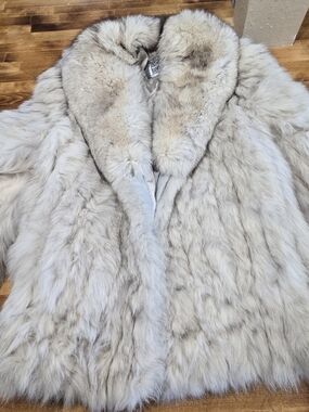 Saga Furs Cream Natural Fox Fur Coat